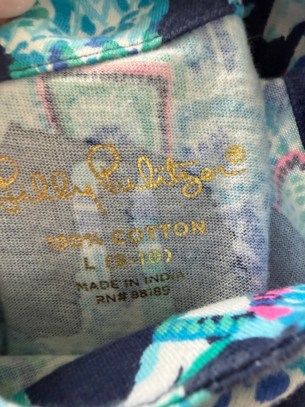 Lilly Pulitzer Girls Navy Blue Aqua Llama Print Casual Dress - Picture 3 of 3